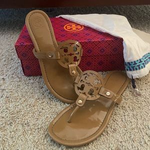 Sand Tory Burch Miller Patent Leather Size 8.5